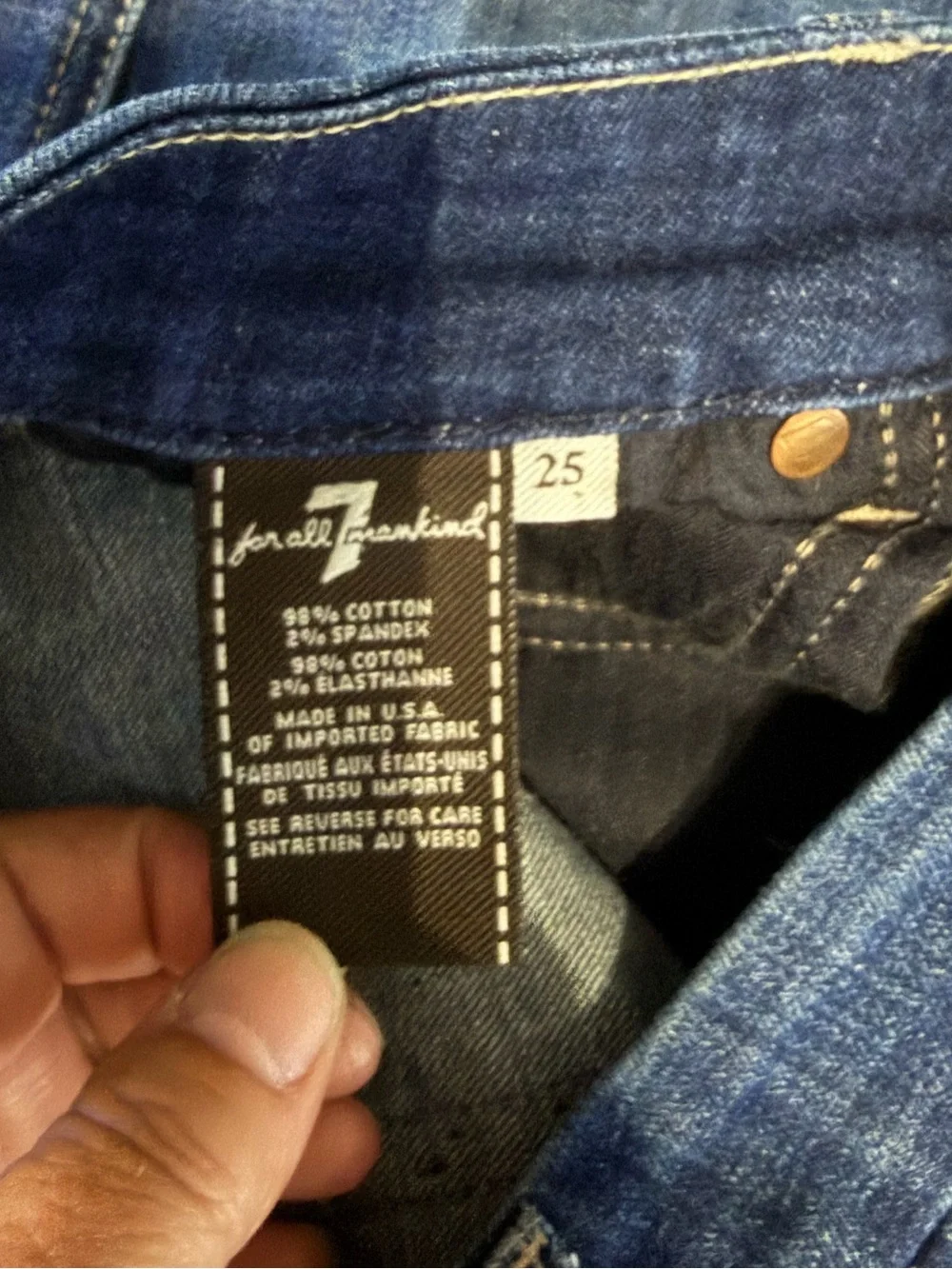 7 For All Mankind Women's Dark Blue “A” Pocket Bootcut Jeans - Picture 8 of 14
